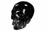 Realistic, Polished Black Obsidian Skull #151042-2